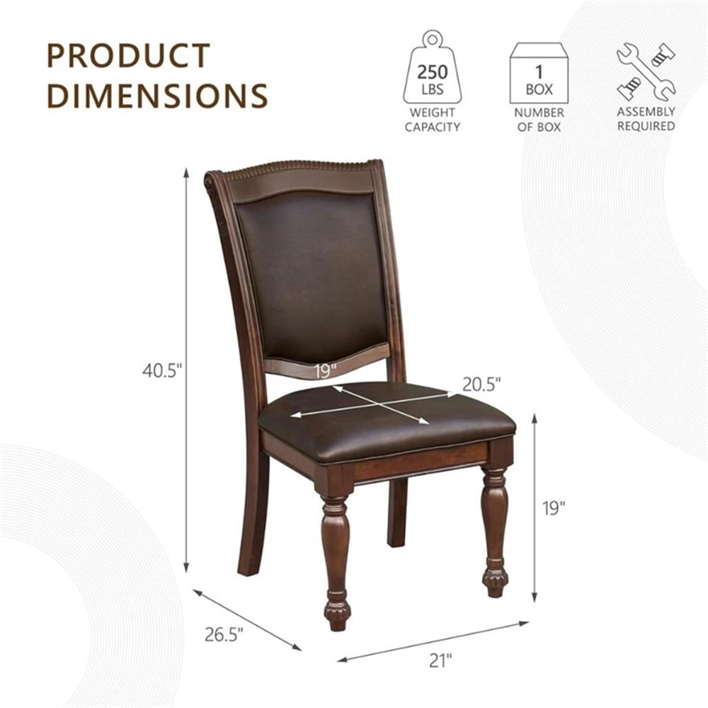 Pemberly Row Set of 4 Wood Dining Room Side Chairs in Brown Cherry