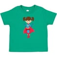thumbnail image 3 of Inktastic Superhero Girl, Cute Girl, Brown Hair, Red Cape Girls Baby T-Shirt, 3 of 5