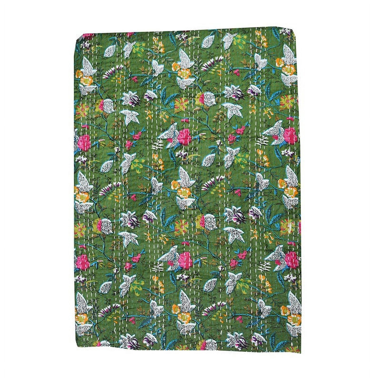 Indian Handmade Cotton Kantha Quilt Vinatge Blanket Quilted Paradise Kantha Bedding Throw Bohemian Bed Cover Kantha Gudari