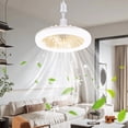 thumbnail image 3 of 100Fens Led Fan Light E27 Screw Remote Control Study Bedroom Modern, 3 of 6