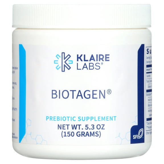 Klaire Labs Biotagen Powder - Prebiotic Inulin, Beta-Glucan & Arabinogalactan to Support Gut Microbiota (30 Servings, 150 Grams)