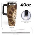 thumbnail image 2 of 40 oz Insulated Tumbler with Handle, Leak-Proof Straw Lid, Stainless Steel Travel Mug for Car & Road Trips - Cultural Ceiling, 2 of 6