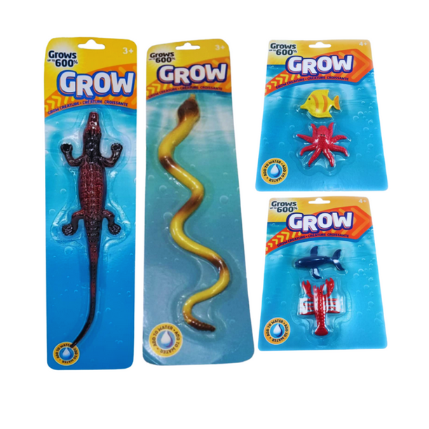 FSSTAM Assorted Animals Grow in Water Toys, Grows Huge up to 600
