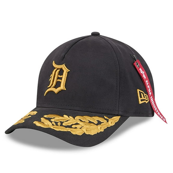Men's New Era x Alpha Industries  Black Detroit Tigers A-Frame 9FORTY Adjustable Hat