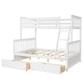 thumbnail image 4 of Twin-Over-Full Bunk Bed with Safety Rail,,Solid Wood Bunk Bed Frame with Ladders and Two Drawers,Multifunctional Bunk Bed for Boys and Girls, Teens and Adults,White, 4 of 7
