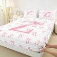thumbnail image 3 of Castle Fairy Personalized Initial Girl 4pcs Bed Sheets,Kawaii Bowknot King Sheets,Pink White Super Cozy Sheet Set,Microfiber Bedroom Decor, 3 of 7