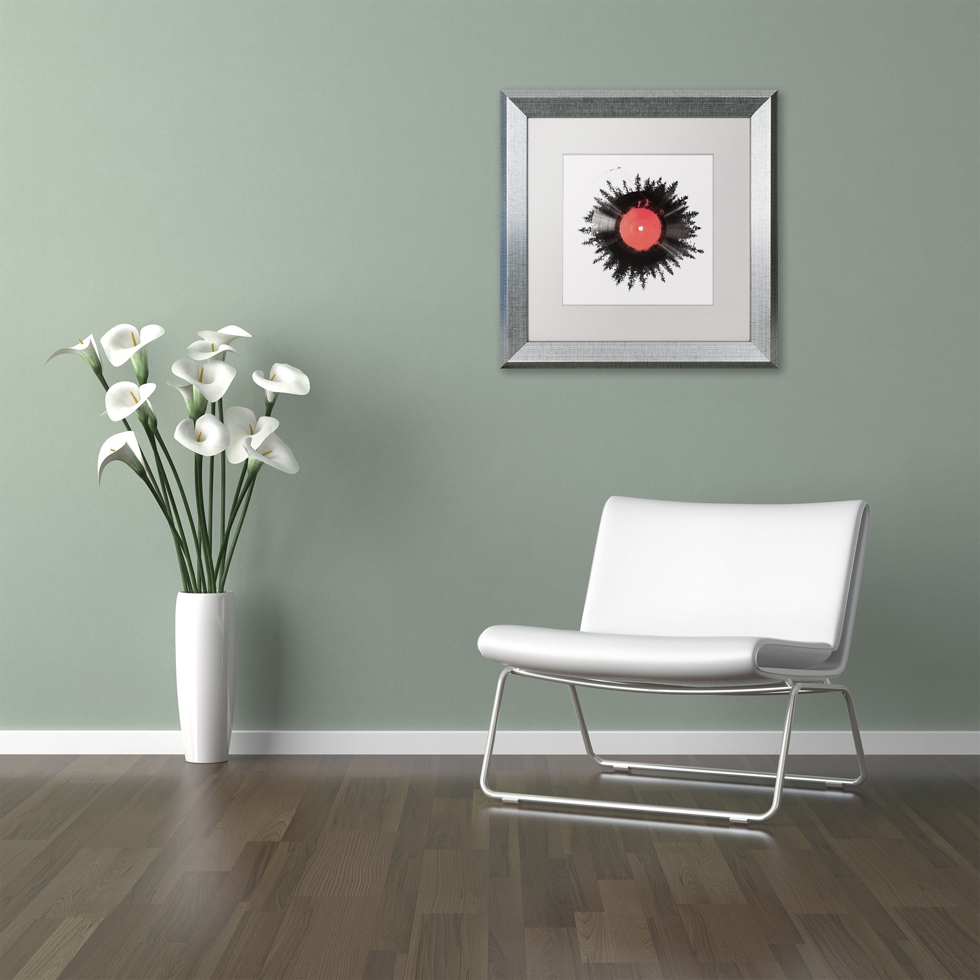 Trademark Fine Art 'The Vinyl Of My Life' Canvas Art by Robert Farkas, White Matte, Silver Frame