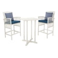 thumbnail image 3 of SAFAVIEH Outdoor Collection Pate 3-Piece Bar Table Bistro Set White/Navy/ Navy, 3 of 7