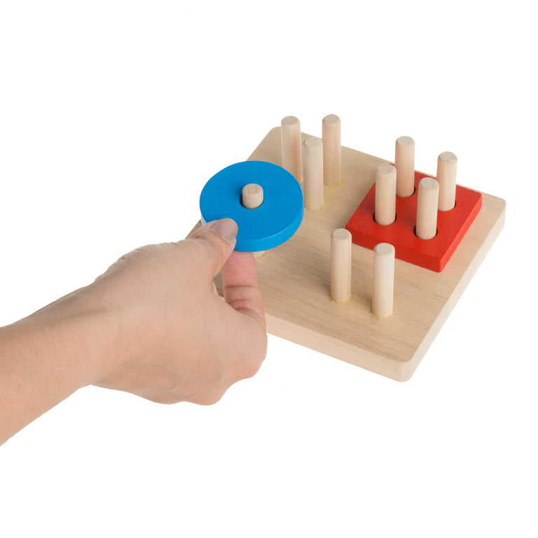 Wooden Shape Sorter-Classic Puzzle Toy with Geometric Shapes - Learning  Activity by Hey! Play! 