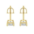 thumbnail image 4 of Clara Pucci 1.5Ct Clear Princess Cut VVS1 Screw Back Stud 14k Solid hypoallergenic Gold Designer Earrings For April, 4 of 7
