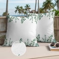 thumbnail image 3 of Eucalyptus Outdoor Pillow Covers 24x24 Set of 2,Waterproof Patio Throw Pillowcase Protectors,Watercolor Green White Botanical Vines Leaf Decorative Pillow Shams Cushion Covers for Seat Bed Couch Sofa, 3 of 8