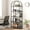 Black, variant on Metal Frame 5 Tier Bookcase, Modern Arched Storage Display Racks Bookshelves, Wood Bookshelf for Bedroom, Living Room, Home Office, Black + Gray
