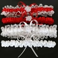thumbnail image 3 of Yesbay 2Pcs/Set Women Bowknot Lace Garter Bridal Leg Garter Wedding Cosplay Decor,Milk White, 3 of 7