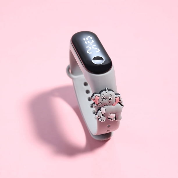 Reloj electrónico LED de muñeca de estudiante de dibujos animados, reloj electrónico impermeable táctil para natación, reloj electrónico de escuela secundaria