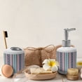 thumbnail image 4 of Ambesonne Ethnic Soap Dispenser & Toothbrush Holder Set, Native Old Motifs, 2 Pcs, Dark Coral Pale Grey, 4 of 6