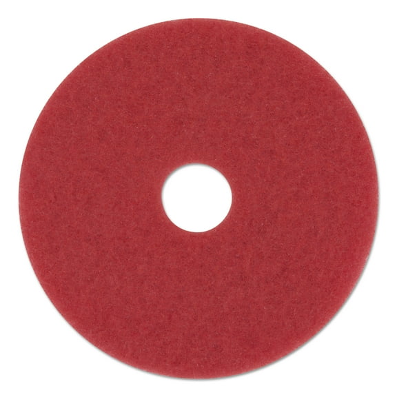 Buffing Floor Pads, 13" Diameter, Red, 5/carton | Bundle of 5 Cartons