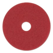 Angle View: Boardwalk Buffing Floor Pads, 13" Diameter, Red, 5/Carton -BWK4013RED