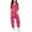 Hot Pink, variant on Girls Overall Bow Print Summer Rompers for Girls Casual V Neck Strap Overalls with Side Pockets Girls Outfits Size 8-10 Y