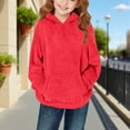 thumbnail image 3 of Posijego Boys Girls Sherpa Fleece Hoodie Fuzzy Sweatshirt Soft Plush Pullover Warm Sweatshirts with Pockets, 3 of 9