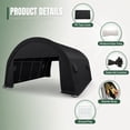 thumbnail image 4 of HOTEEL Carport 20x20ft Heavy Duty Portable Garage with All-Steel Metal Frame & Vents, All-Season Round Style Outdoor Storage Shed for Car, Truck, Boat, Patio Furniture Anti-Snow Waterproof, Black, 4 of 6