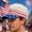 White, variant on Independence Day Patriotic Wig Visor Cap, American Flag Star Stripe Baseball Hat, with Fake Hair for 4th of July 250th Anniversary Party Parade Outdoor Sports