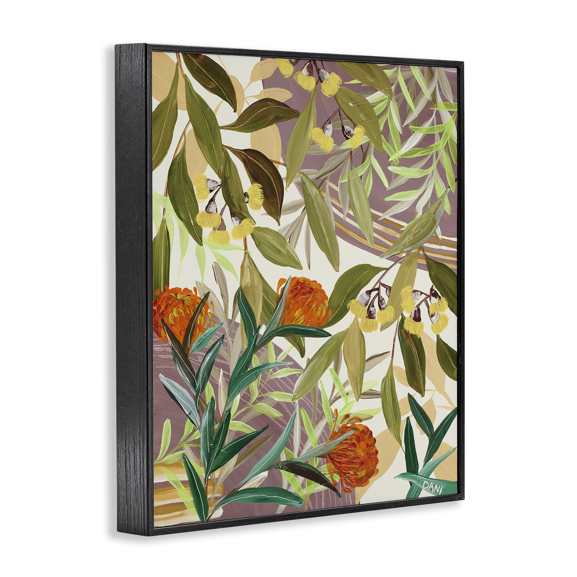 Stupell Industries Walk With Me Blooms Black Framed Giclee Art, design by Dani Heyward