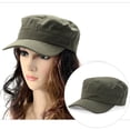 thumbnail image 4 of Nvzi Adjustable Unisex Flat Top Twill Classic Baseball Cap Military Cap 22-23.6 Inch Cadet Hat (Black), 4 of 4