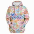 thumbnail image 2 of Sudadera con capucha rosa para mujer, sudadera con capucha con estampado de dibujos animados de Barbie, ropa deportiva de manga larga para primavera y otoño, ropa para niñas, sudadera informal holgada, 2 of 5