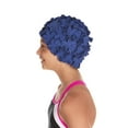 thumbnail image 4 of Beemo Kids Girls Swim Caps Age 7-14 Latex 3 Flowers - Navy, 4 of 4