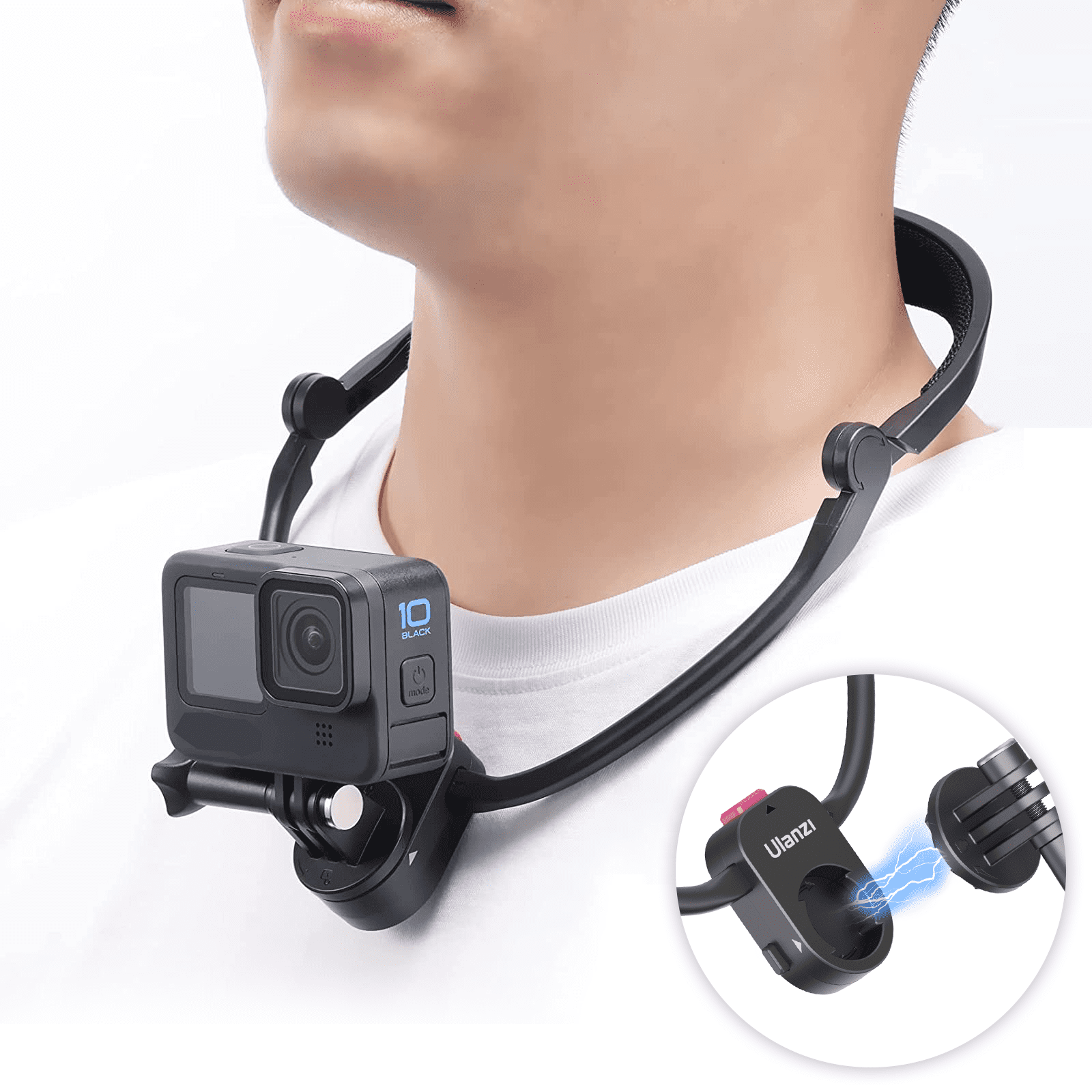 Neck Holder Magnetic Mount for - Go Quick II POV/VLOG Necklace Mount Quick Release Snap Clip Hands Free Mounting Attachments Vlog Accessories for Gopro Hero 5 6 7 8 9 10