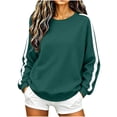 thumbnail image 2 of Zormilly Oversized Sweatshirt for Women Long Sleeve Crew Neck Sweatshirt Striped Casual Pullover Fall Outfit, S-3XL, 2 of 8