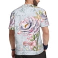 thumbnail image 2 of Wukai Vintage Rose Print Men's Short-Sleeved Mesh T-Shirt,Quick-Dry Short Sleeve Workout T-Shirt-Medium, 2 of 8