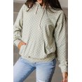 thumbnail image 2 of Women's Green Checkered Print Kangaroo Pocket Drawstring Hoodie - [ZhiHiMeRi] | (US 16-18)XL, 2 of 12