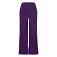 thumbnail image 6 of DPTALR Men's Casual Solid Color Wide Leg Flare Pants with Pockets,Purple,Big and Tall Men XXL, 6 of 6