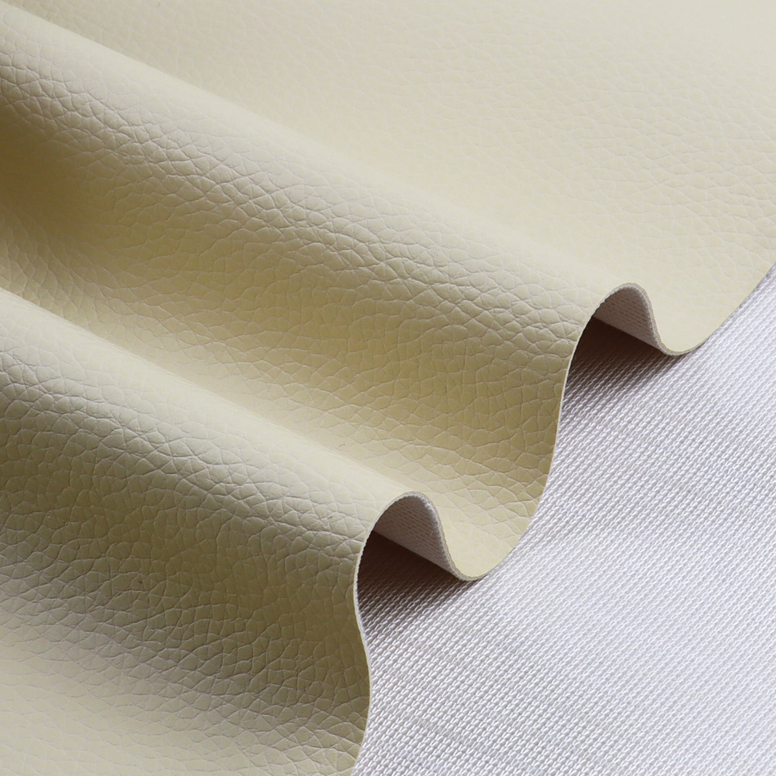 Faux Leather Waterproof Synthetic Fabric Repair for Car seat, Couch Covers,Upholstery Craft Sewing Beige 84"x54"