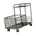 thumbnail image 2 of Carrito de servicio debajo del escritorio, carrito móvil con ruedas, estantería metálica multiusos para almacenamiento Doble capa negra, 2 of 9