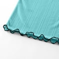 thumbnail image 5 of Fengqque Girl's T-shirt Summer Short Sleeve Tops Bow Lettuce Trim Crew Neck Shirts Loose Fit Casual Basic Tees Blue 7-8 Years, 5 of 7