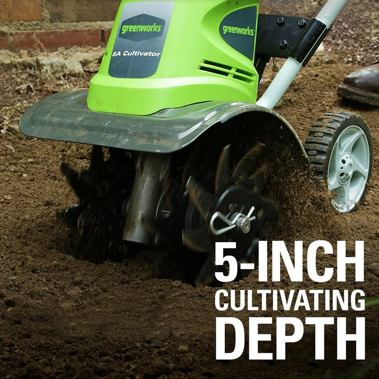 Greenworks 8 Amp 10-inch Corded Electric Cultivator/Tiller, 27072