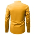 thumbnail image 3 of Men's Banded Collar Dress Shirts Long Sleeve Button Down Shirt Casual Solid Formal Regular Fit Blouse Business Work Tee, 3 of 5