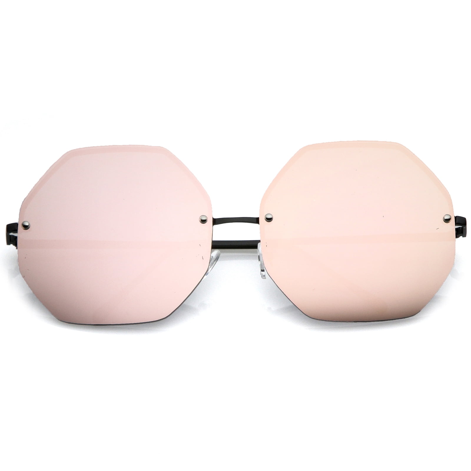 Black Frame Neon Pink Arms Mirror Mirrored Festival Sunglasses Wedding Fashion