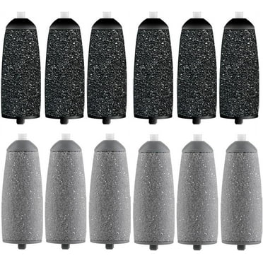 12 Pack Replacement Roller for Flawless Pedi, Replacement Head Refills Compatible with Finish Touch Flawless Pedi Electronic Tool File,6 Extra Coarse & 6 Regular Coarse