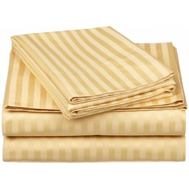 Egyptian Cotton 650 Thread Count Stripe Sheet Set King-Gold