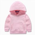 thumbnail image 2 of KPOPLK Toddler Baby Long Sleeve Hooded Shirt for 1t 2t 3t 4t 5t Fall Winter Pullover Solid Color Hoodies for Boys Clothes Pink Size 7-8 Years, 2 of 4
