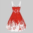 thumbnail image 4 of Vintage Snowflake Print Dress for Women Christmas Sleeveless Dress Sexy V-neck Dresses Cute Elk Print Dress Swing Dress, 4 of 6