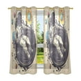 thumbnail image 6 of Yayeee Window Curtains Light Filtering 63"x42" Grommet Panel Pair Home Living Room Decor, Beige Record, 6 of 7