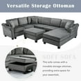 thumbnail image 4 of Villeston 111.8" U-shaped Sofa Chenille Upholstered Sofa Couch with Movable Storage Ottoman for Living Room,Gray, 4 of 9