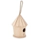 thumbnail image 2 of Casa de pájaros de madera natural, nido colgante redondo para jardín al aire libre., 2 of 14