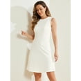 thumbnail image 2 of DARING DIVA Work Solid Color Sleeveless A-Line Flared Dresses S White, 2 of 6