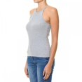 thumbnail image 3 of ShezPretty Women's High Halter Neck Ribbed Halter Racerback Tank Top (Small, H. GREY), 3 of 4