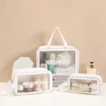 thumbnail image 5 of Sac Cosmétique Transparent, 3 - Sac Cosmétique portable en PVC Imperméable, Sac Cosmétique de Voyage, Sac de Transport avec Poignée à Fermeture Éclair, 5 of 5